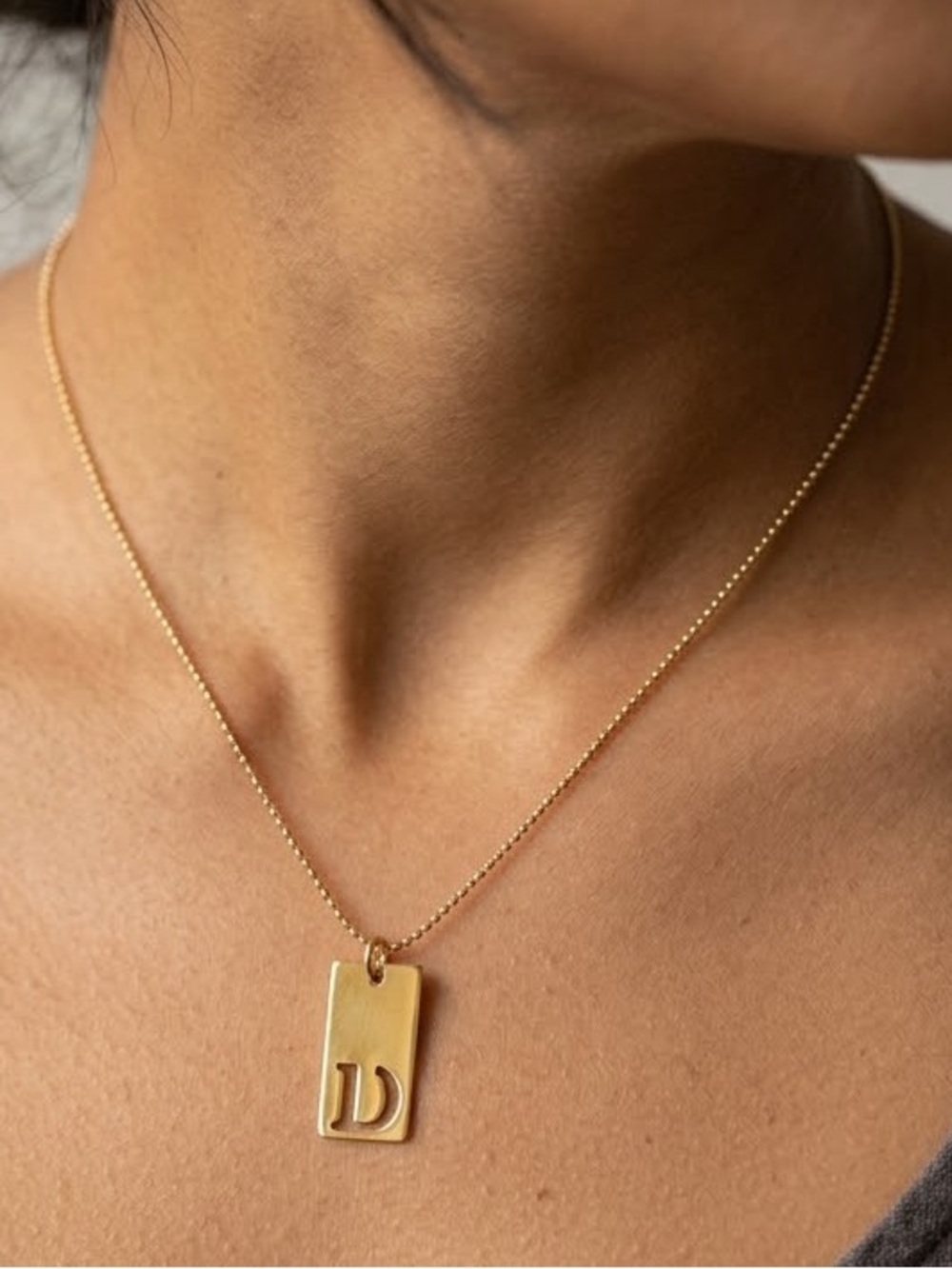 Gold Cutout Letter 'D' Initial Necklace - Delicate and Meaningful